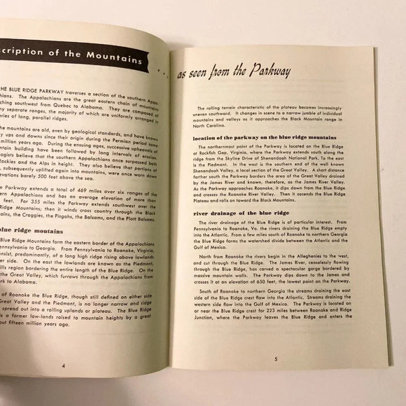 Vintage 1977 Nature Along The Blue Ridge Parkway Travel North Carolina Booklet - Picture 8 of 16